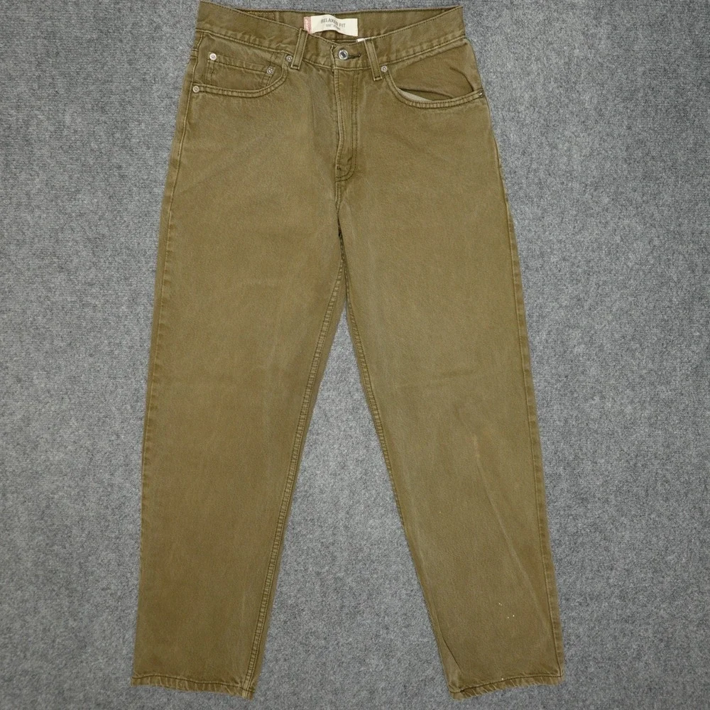Levi's 550 Jeans Mens 31x32 Olive Brown Relaxed Fit‎ Tapered Leg Denim Cotton